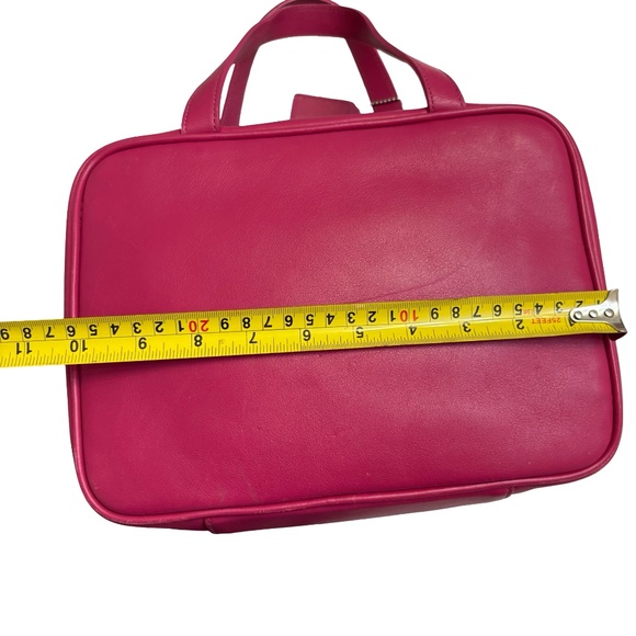 Coach vintage y2k RARE pink logo leather cosmetic toiletries bag case tote - Picture 13 of 13